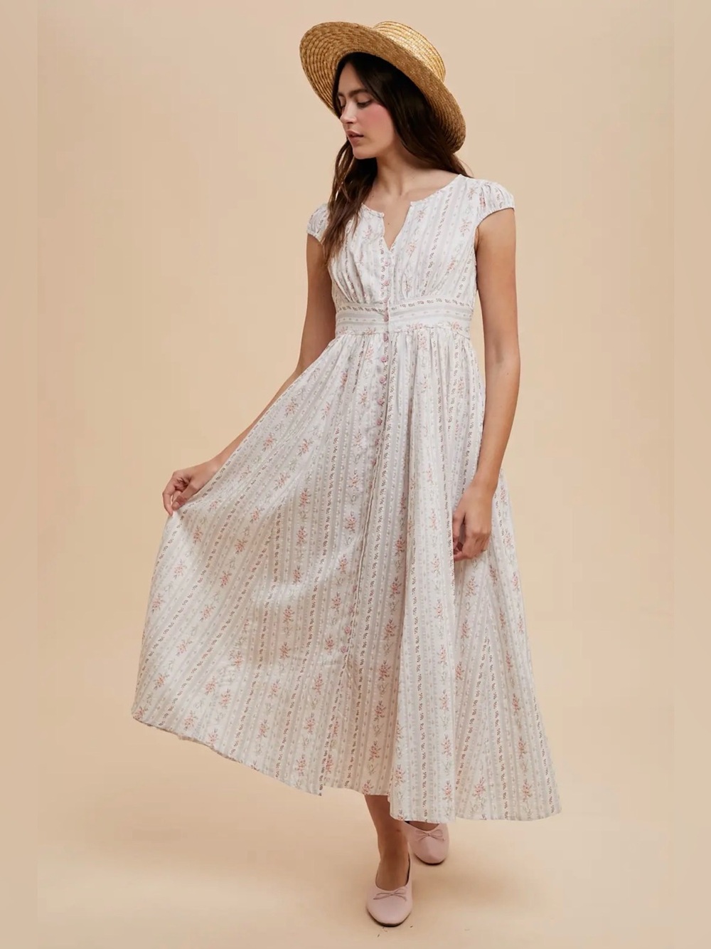 Urban Outfitters
 NWT Cotton Floral Boho Button Down Maxi Dress